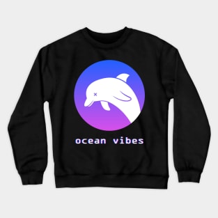 Ocean Vibes - Seapunk Vaporwave Aesthetic Crewneck Sweatshirt